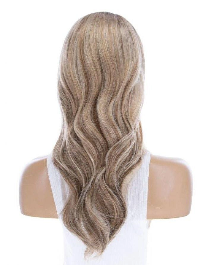 22" Ponytail Silk Part Wig Ash Blonde