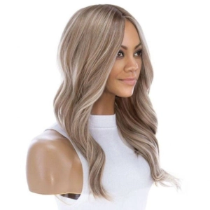 22" Ponytail Silk Part Wig Ash Blonde