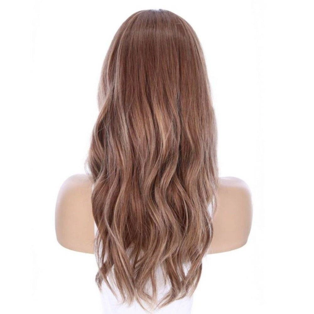 22" Ponytail Silk Part Wig Light Brown Babylight w/ Partial Rooting