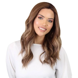 22" Ponytail Silk Part Wig Light Brown Babylight w/ Partial Rooting