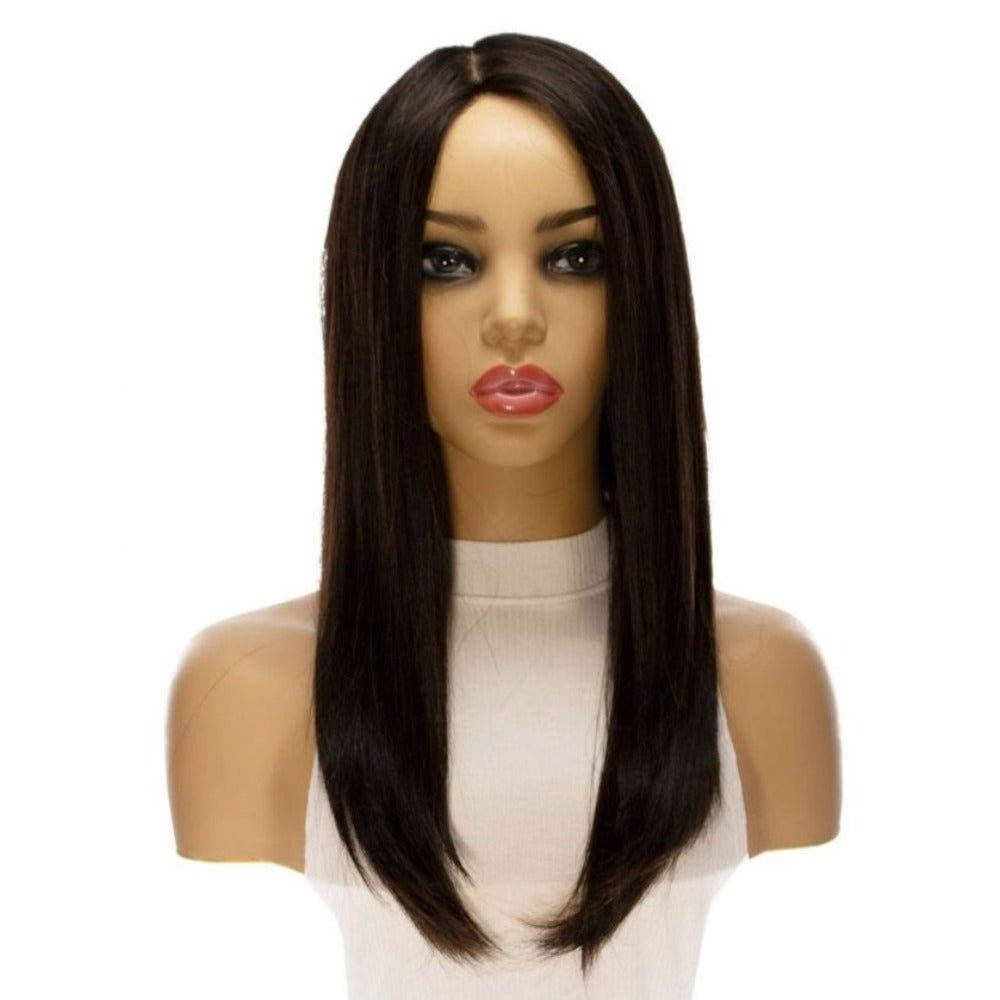 22" Ponytail Silk Part Wig Natural Black