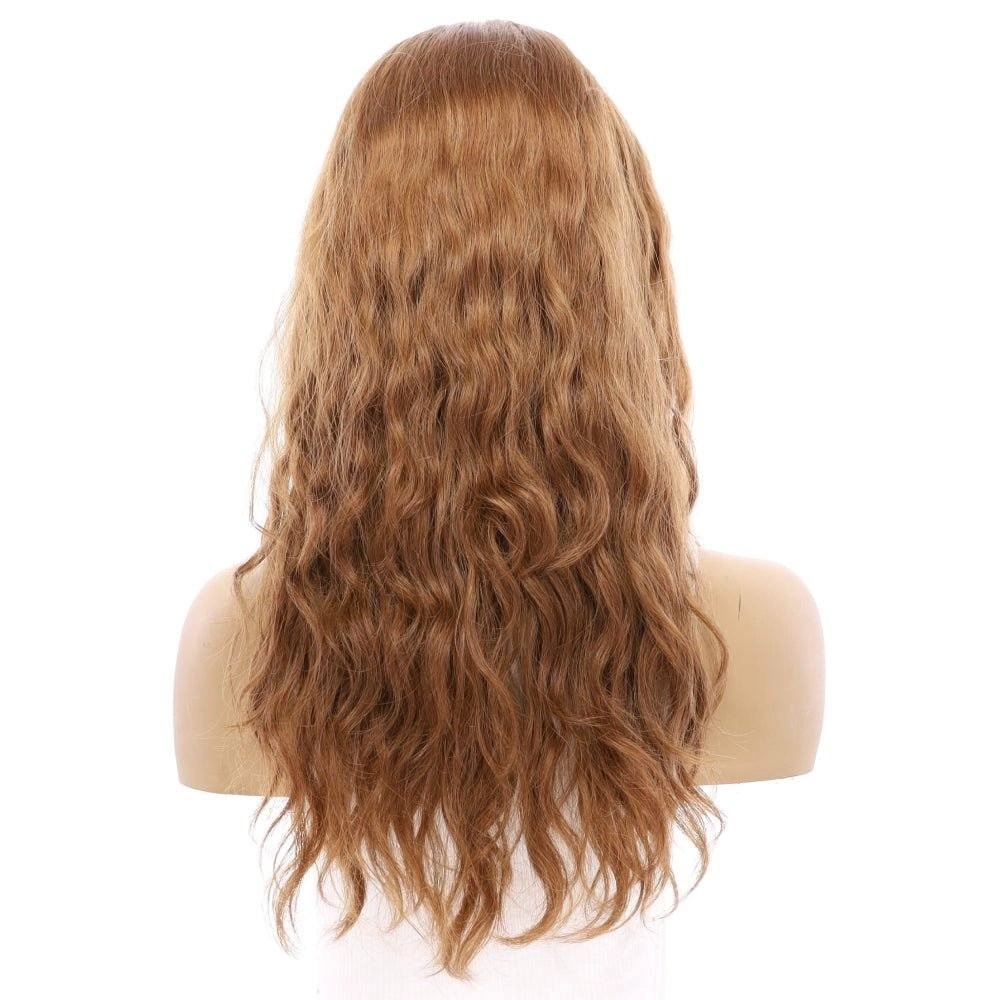 22" Ponytail Silk Top Wig Strawberry Blonde Wavy