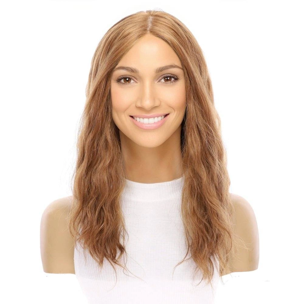 22" Ponytail Silk Top Wig Strawberry Blonde Wavy
