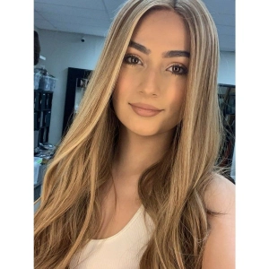 26" Ponytail Silk Top Wig Medium Blonde w/ Partial Rooting
