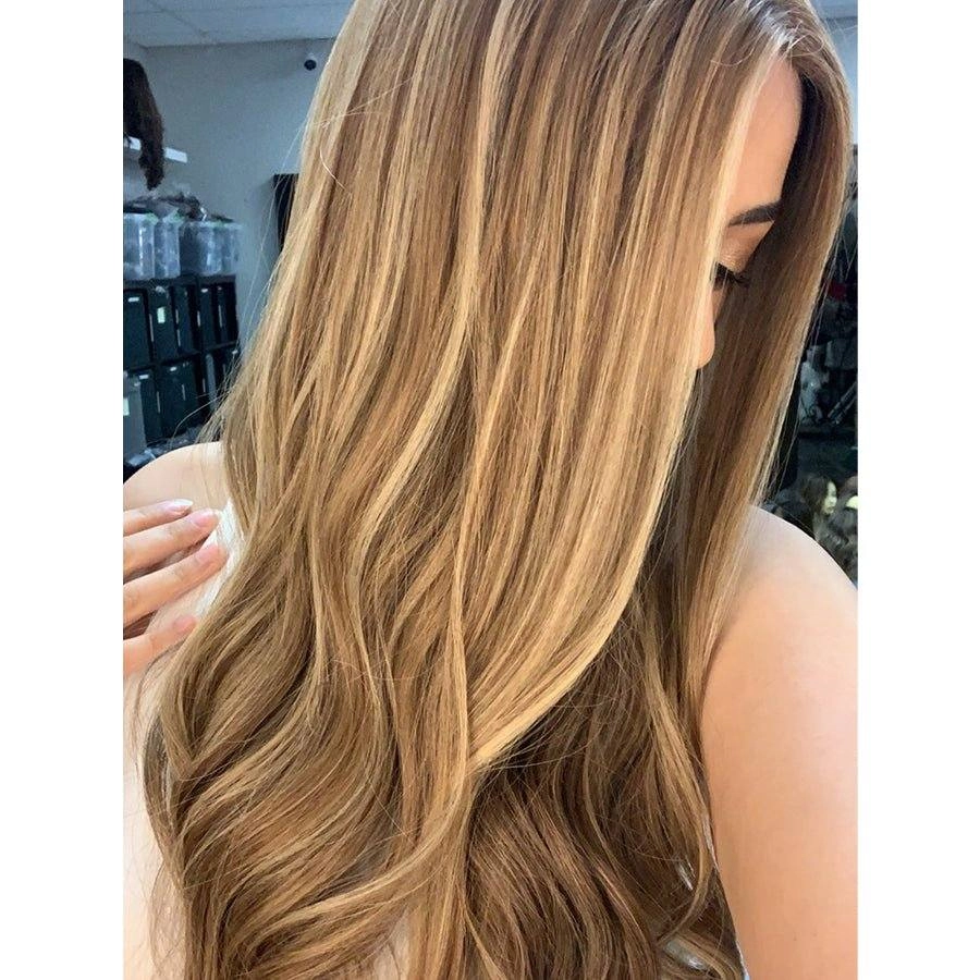 26" Ponytail Silk Top Wig Medium Blonde w/ Partial Rooting