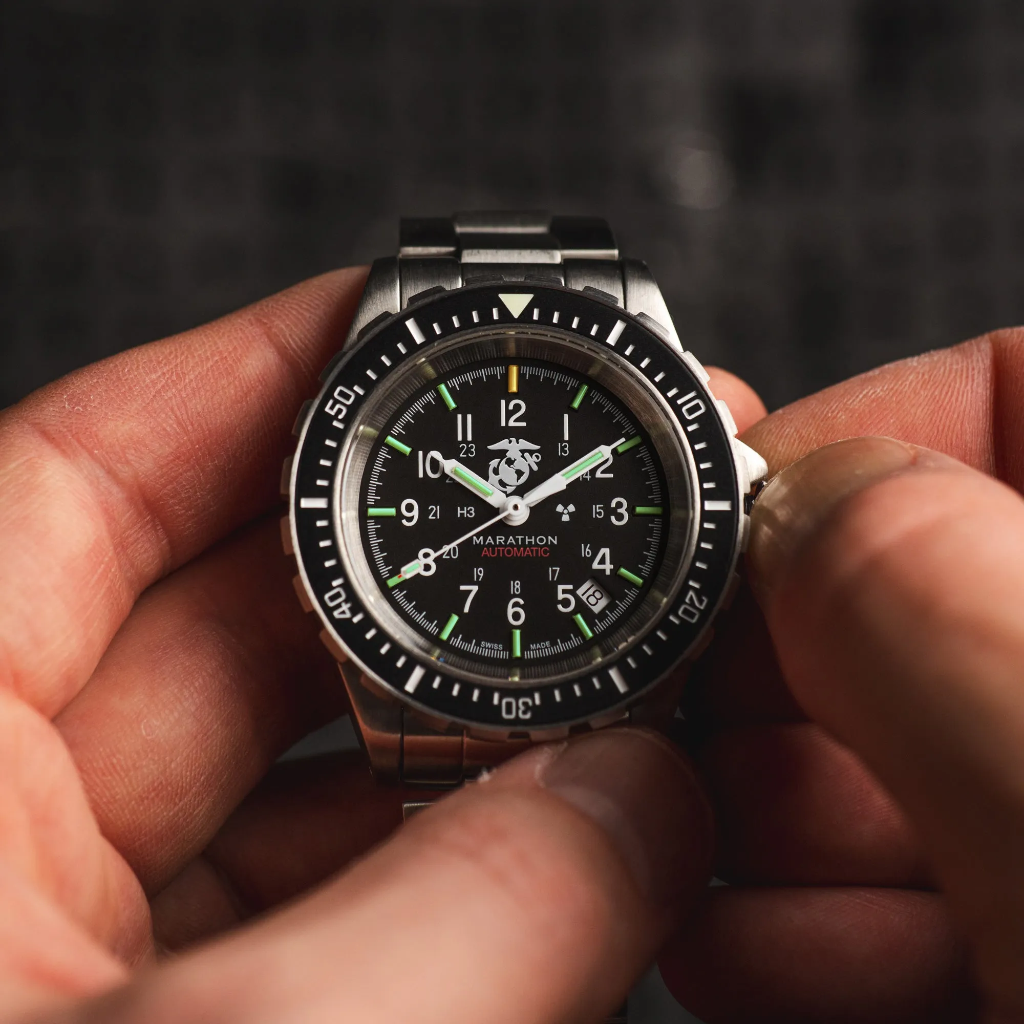 41mm Official USMC™ Large Diver's Automatic (GSAR) with Stainless Steel Bracelet