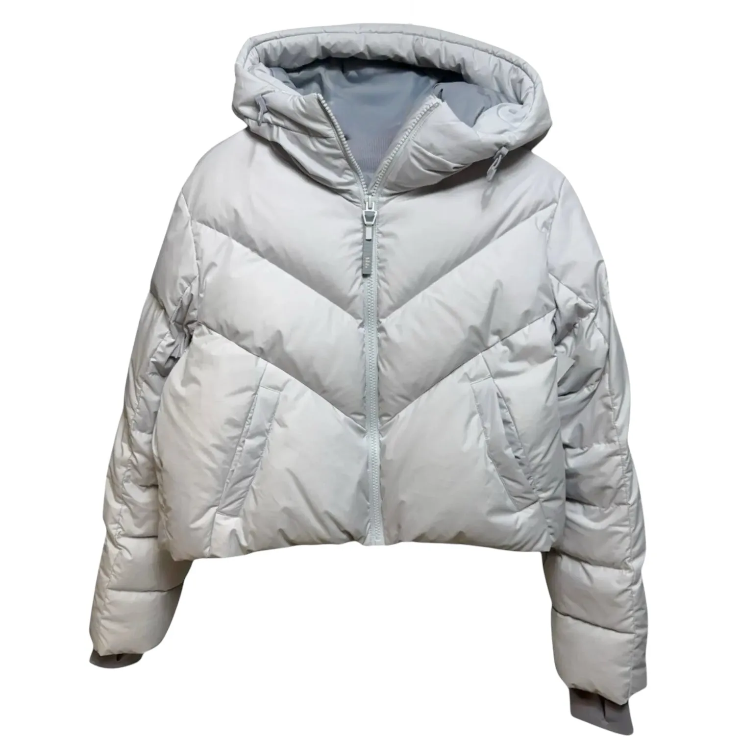 AquaDown Short Water-Repellent High-Warmth Puffer Jacket By Beneunder In Grey, Size: L