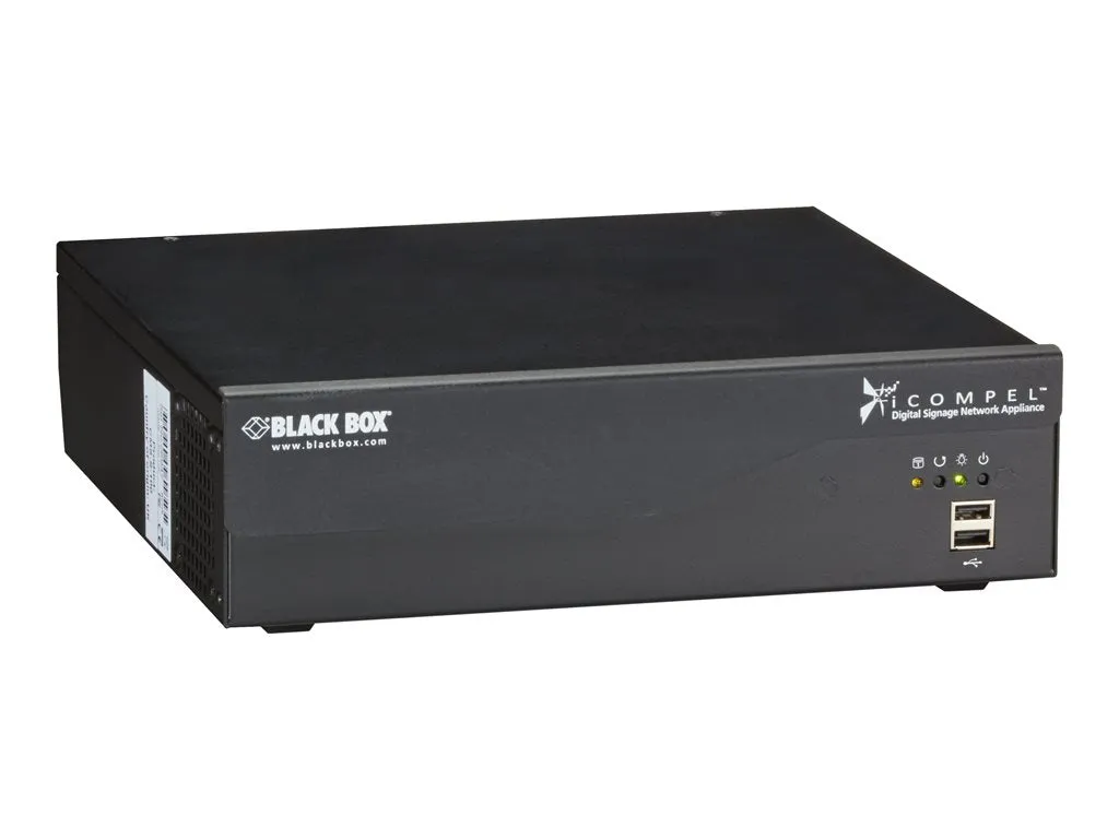 Black Box iCOMPEL Content Commander Appliance 100 Subscribers - Digital signage publisher - 16 GB RAM - Intel Xeon - 500 GB ICC-AP-100