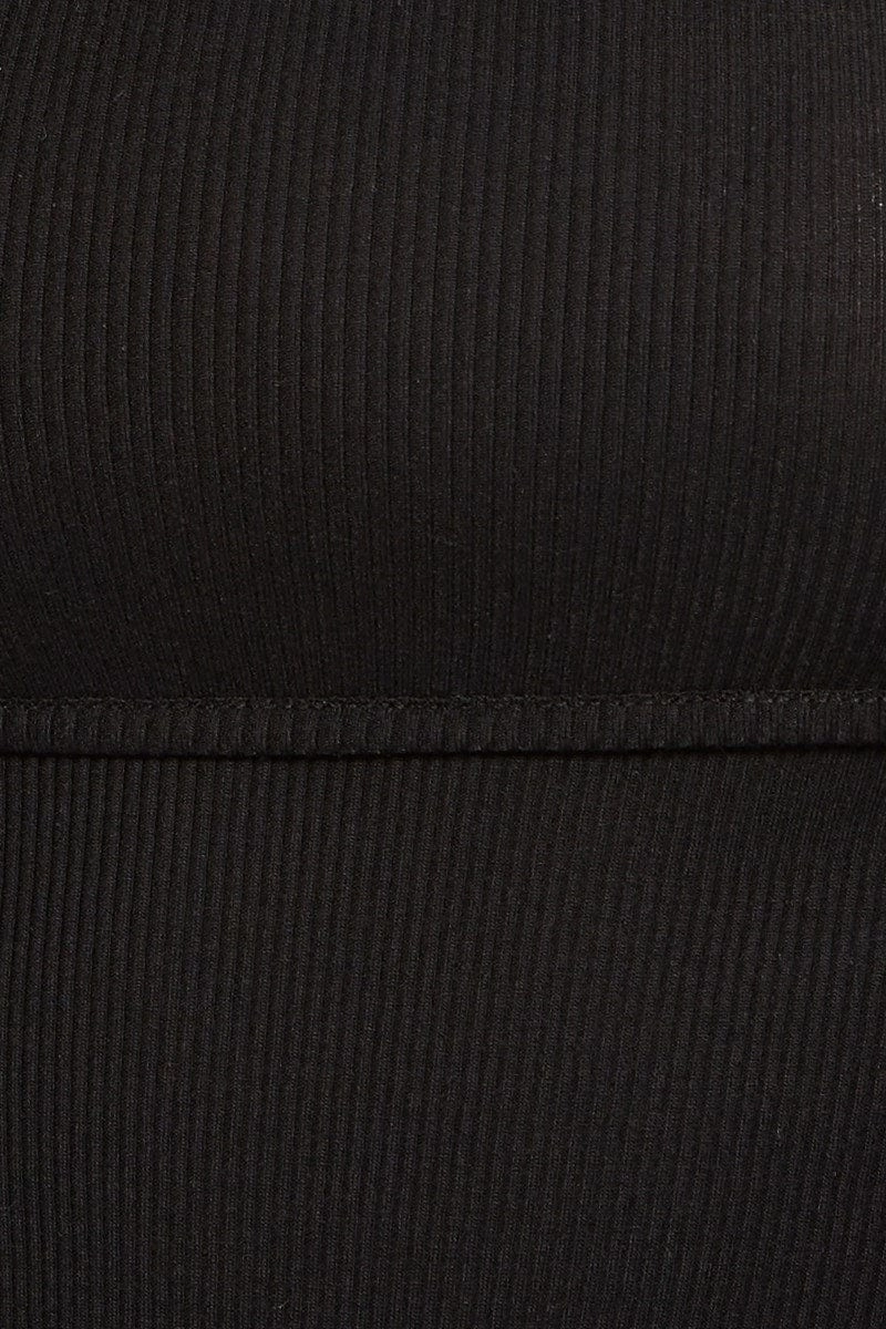 Black Cut Out High Cut Bodysuit