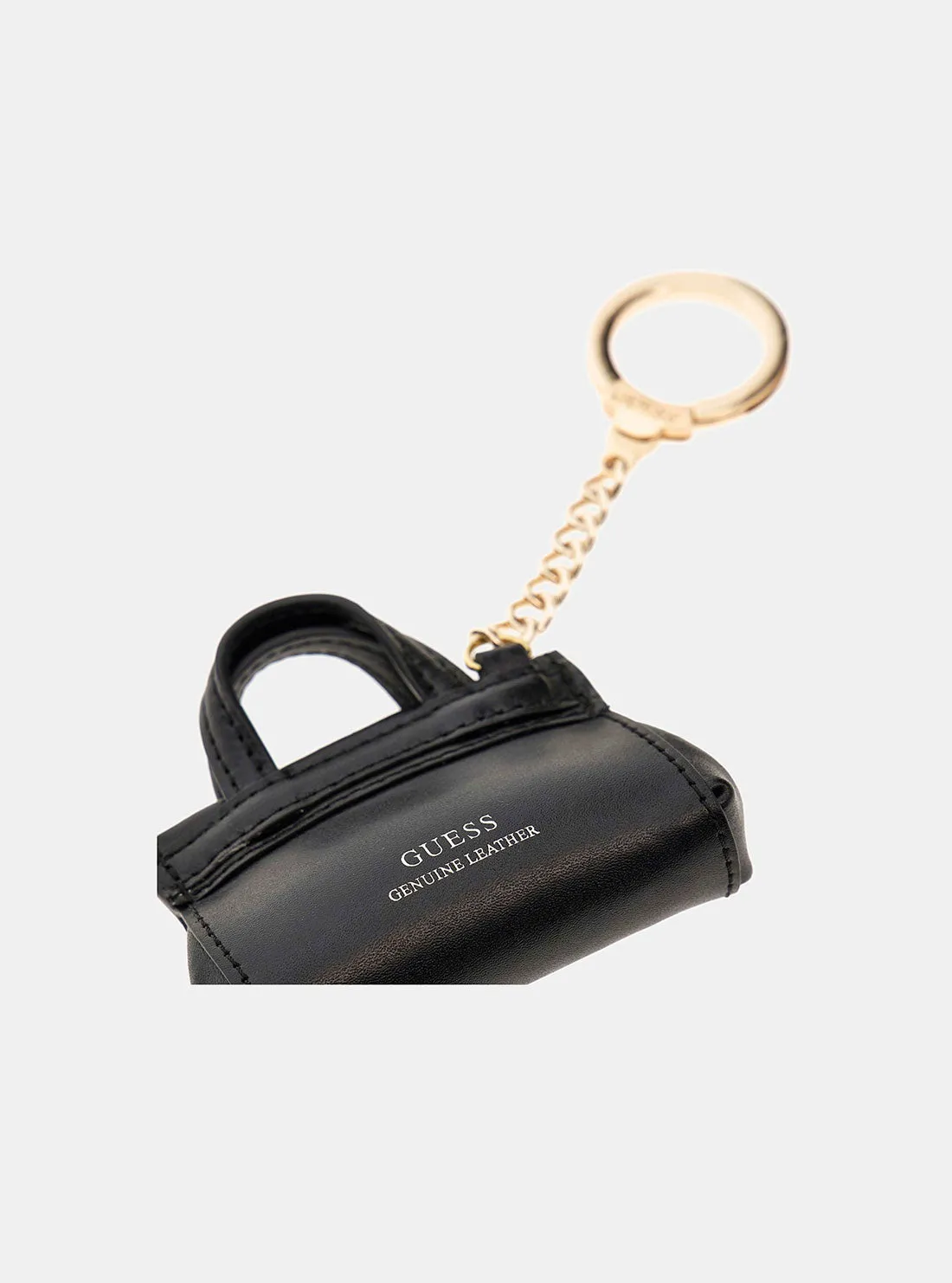 Black Leather Handbag Keyring