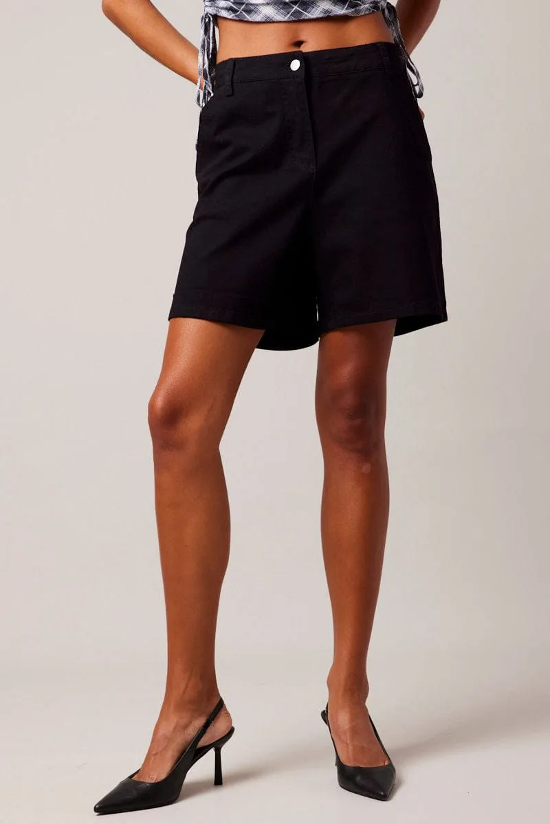 Black Longline Short