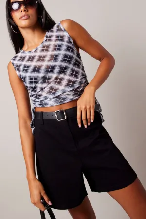 Black Longline Short