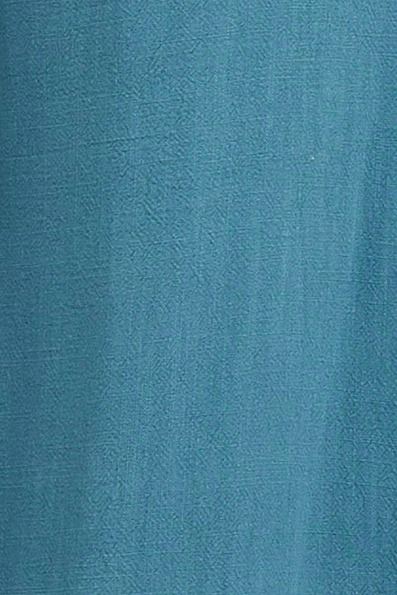Blue Wide Leg Pants High Rise