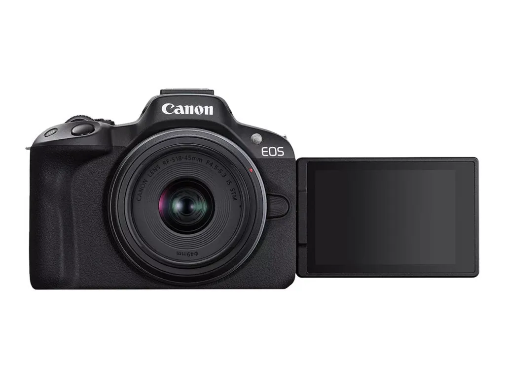 Canon EOS R50 - Digital camera - mirrorless - 24.2 MP - Full Frame - 4K / 30 fps - 2.5x optical zoom RF-S 18-45mm F4.5-6.3 IS 5811C012