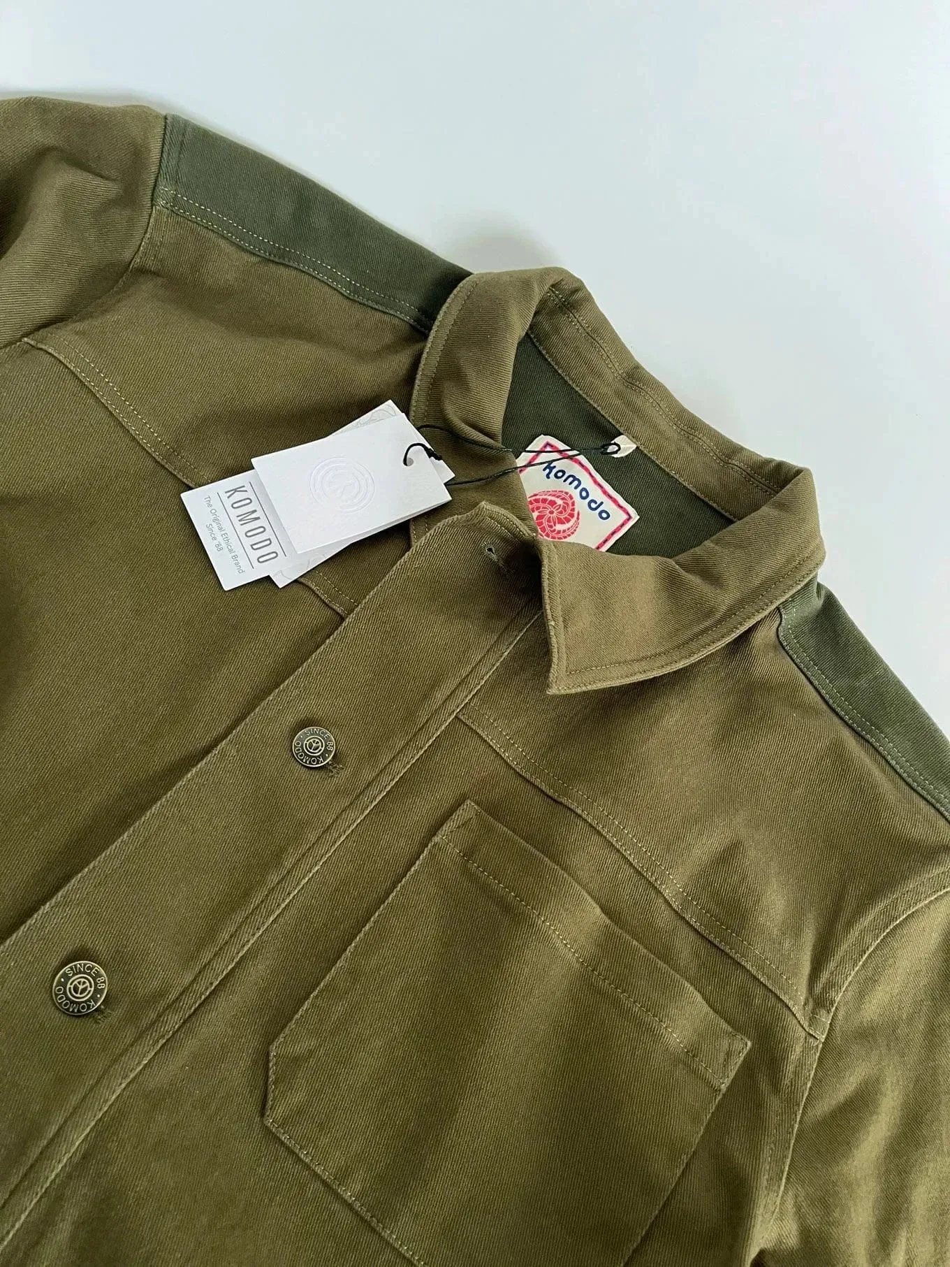 Christophie Men's Organic Cotton Jacket | Green patch