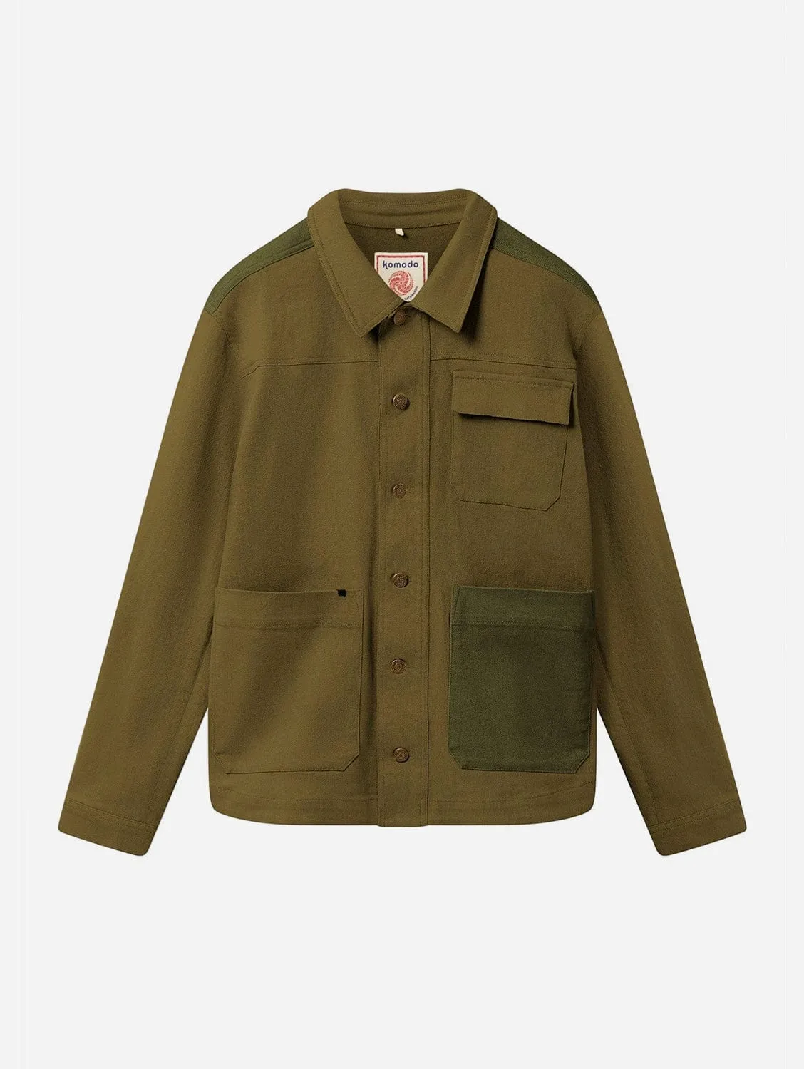 Christophie Men's Organic Cotton Jacket | Green patch