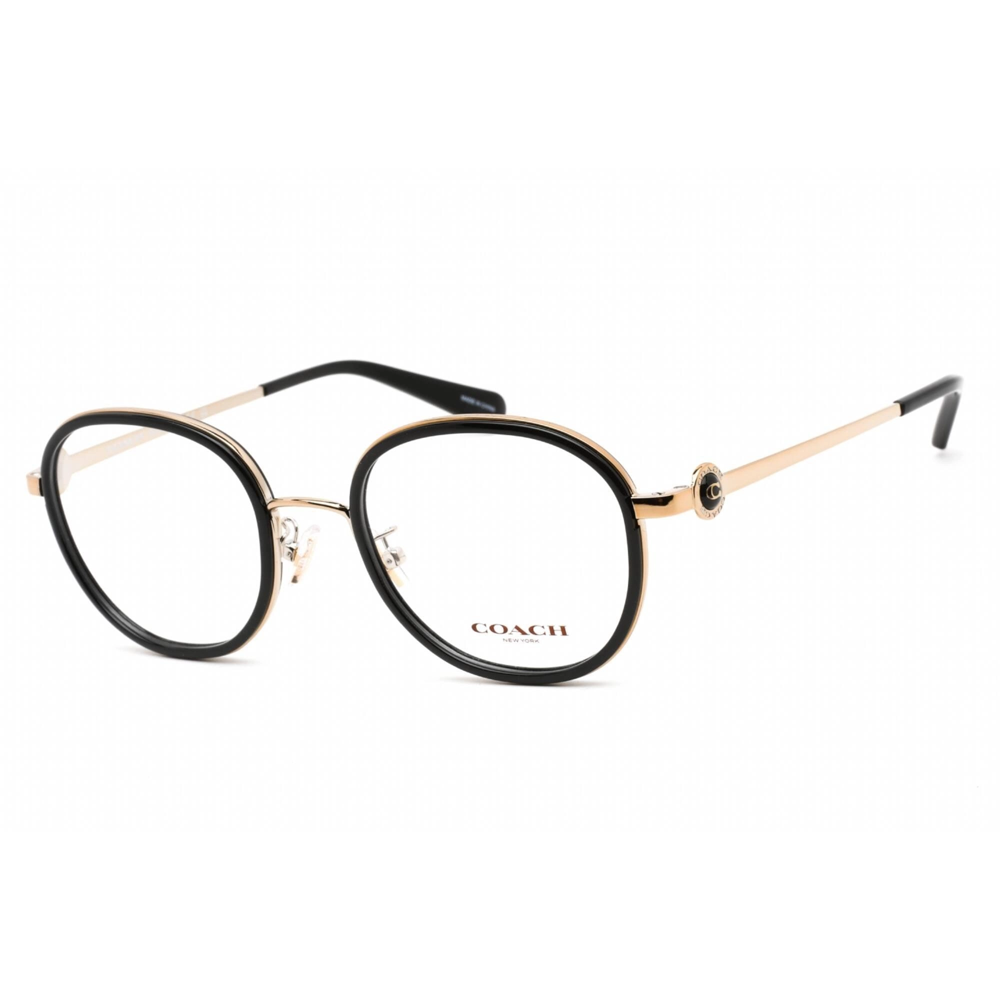 Coach Women's Eyeglasses - Clear Demo Lens Black/Gold Metal Round Frame | 0HC5129 5002