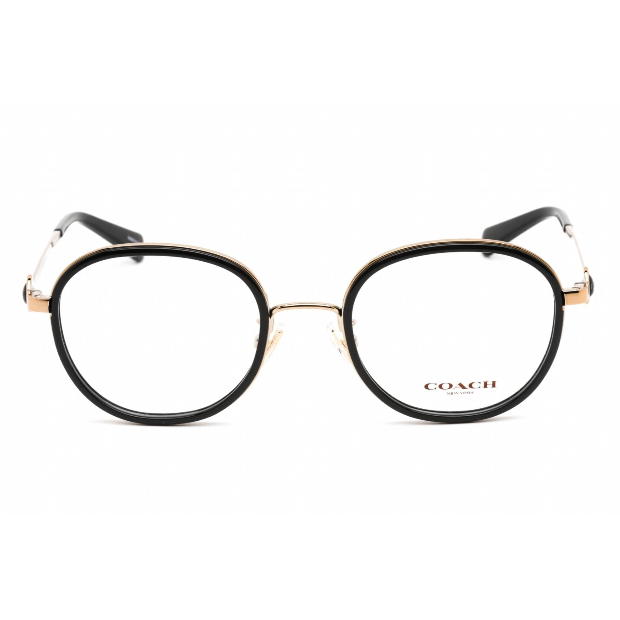 Coach Women's Eyeglasses - Clear Demo Lens Black/Gold Metal Round Frame | 0HC5129 5002