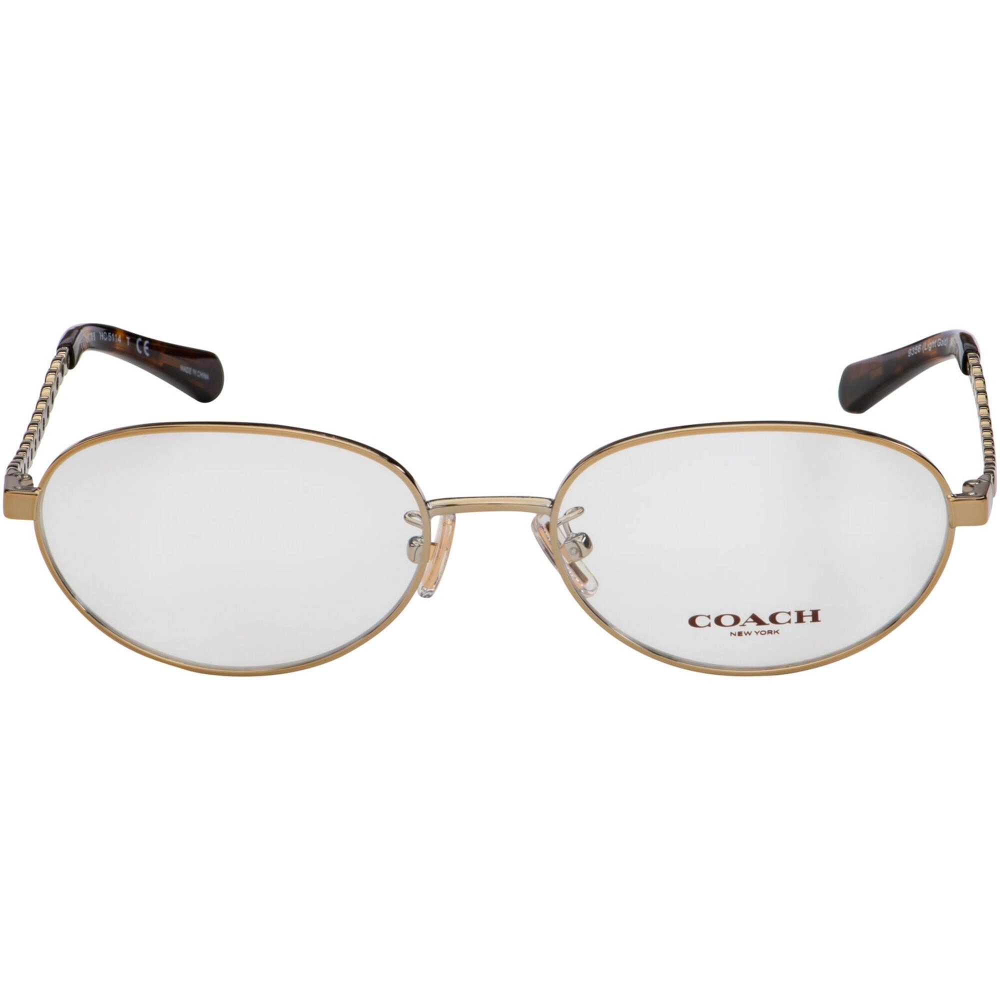 Coach Women's Eyeglasses - Light Gold Metal Oval Frame, 54 mm | COACH 0HC5114 9356