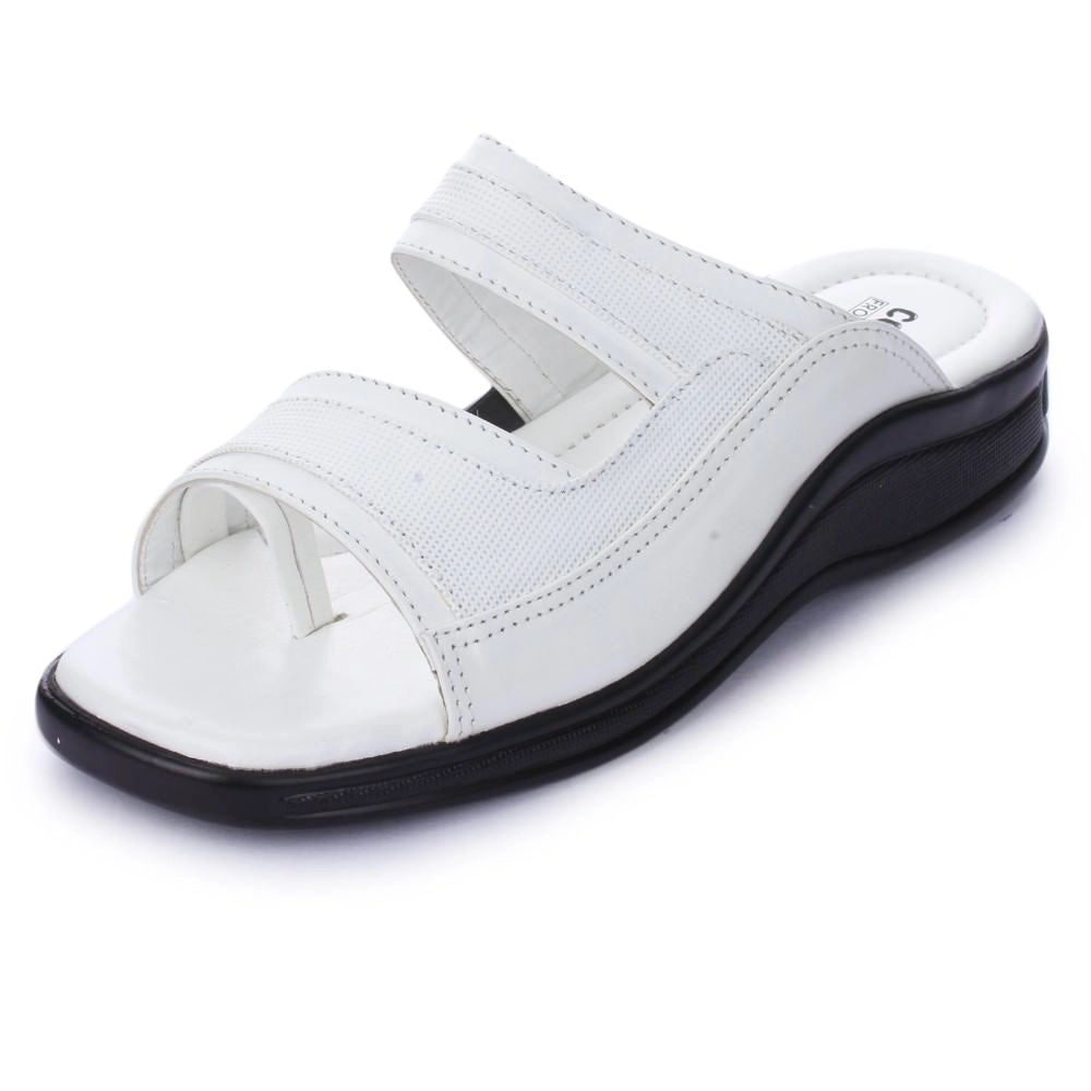 Coolers Casual White Slippers For Men 2050-01 By Liberty