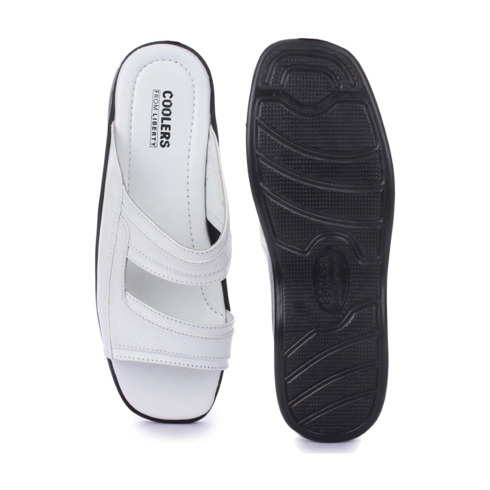 Coolers Casual White Slippers For Men 2050-01 By Liberty