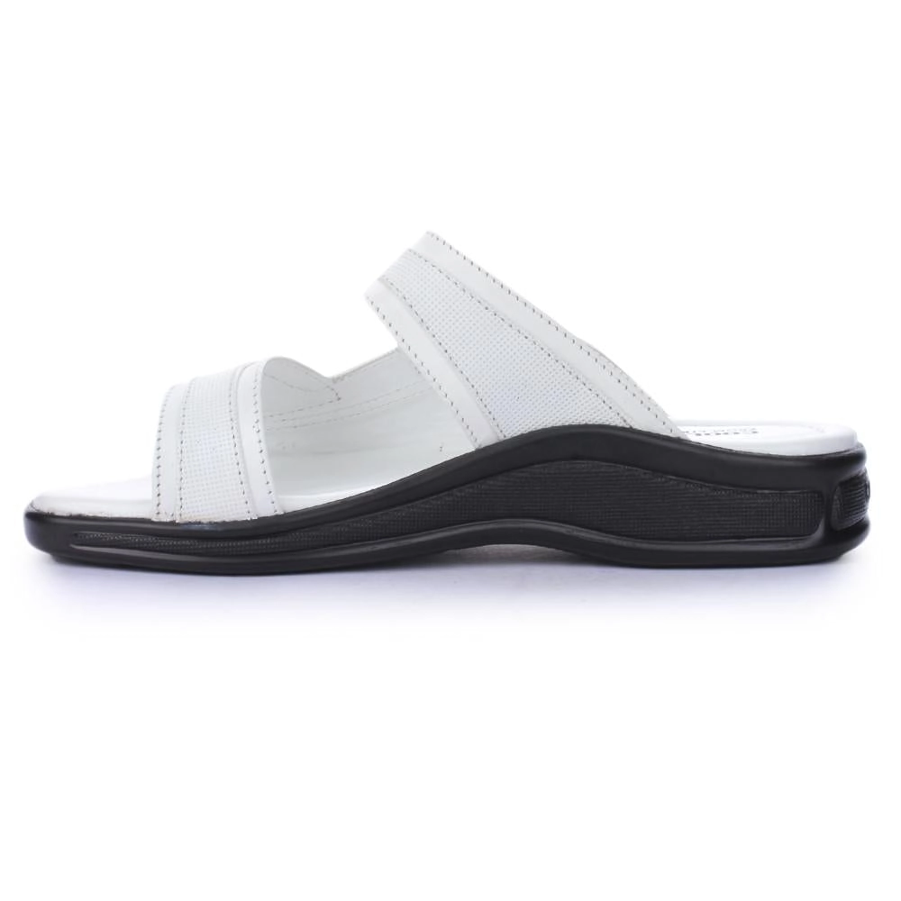 Coolers Casual White Slippers For Men 2050-01 By Liberty