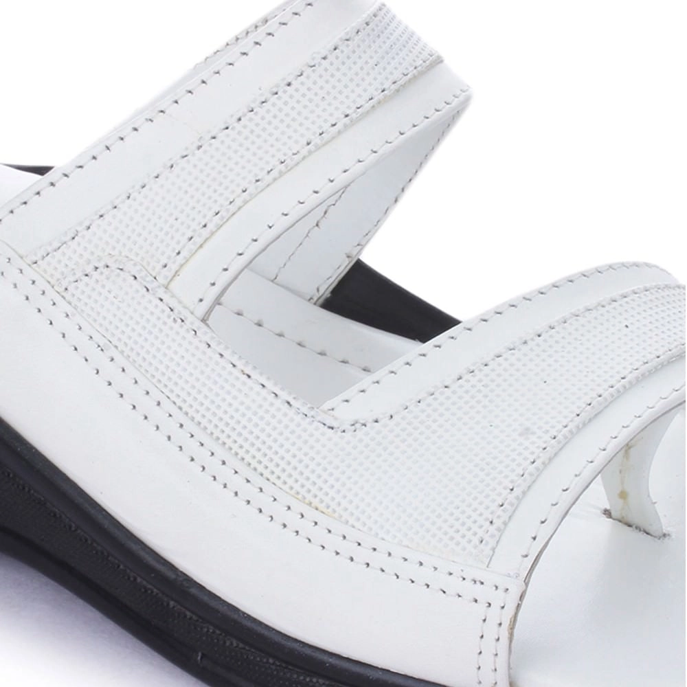 Coolers Casual White Slippers For Men 2050-01 By Liberty