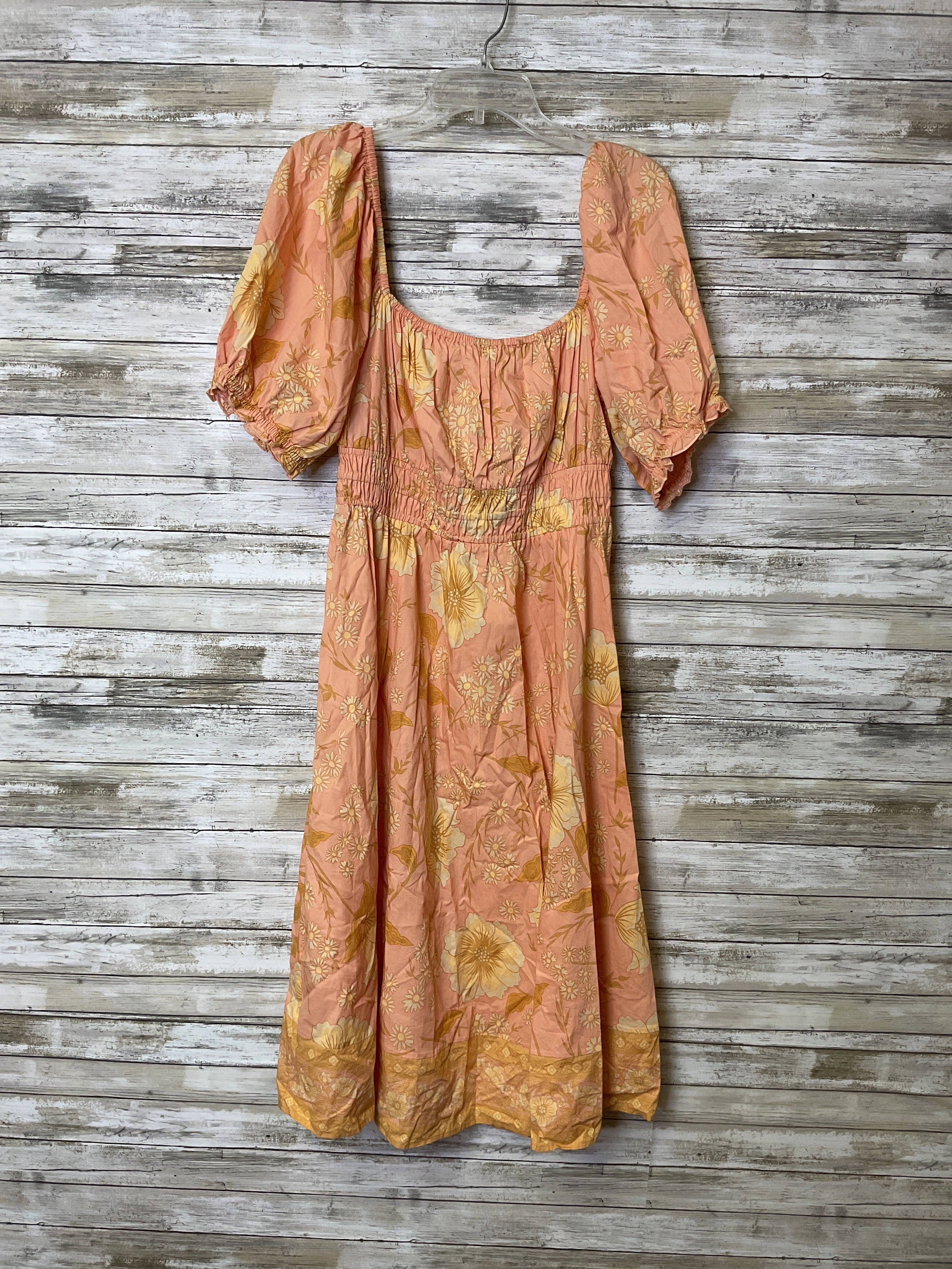 Dress Casual Midi By Cmb In Orange & Yellow, Size:Xl