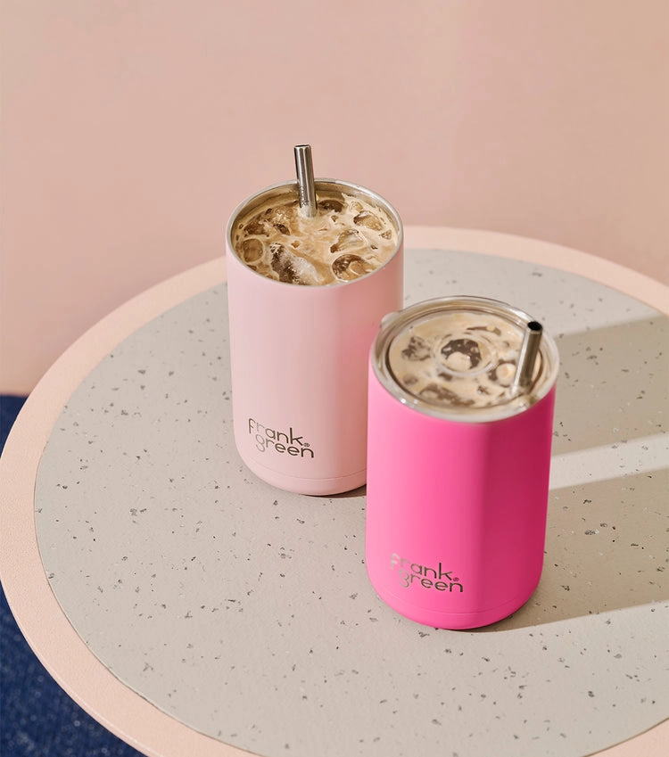 Frank Green Iced Coffee Cup with Straw Blushed