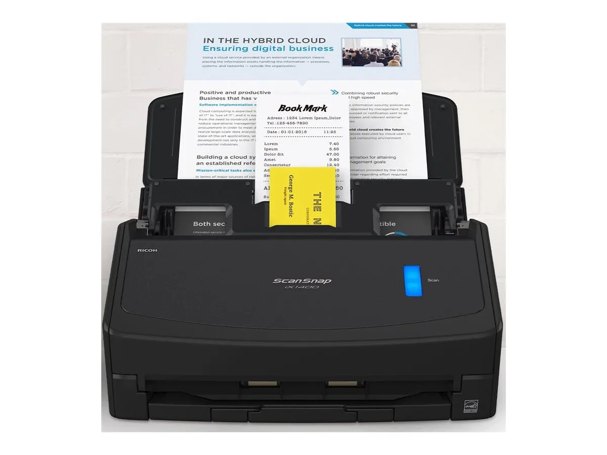 Fujitsu ScanSnap iX1600 Premium Bundle - Document scanner - Dual CIS - Duplex - 279 x 3000 mm - 600 dpi x 600 dpi - up to 40 CG01000-310060