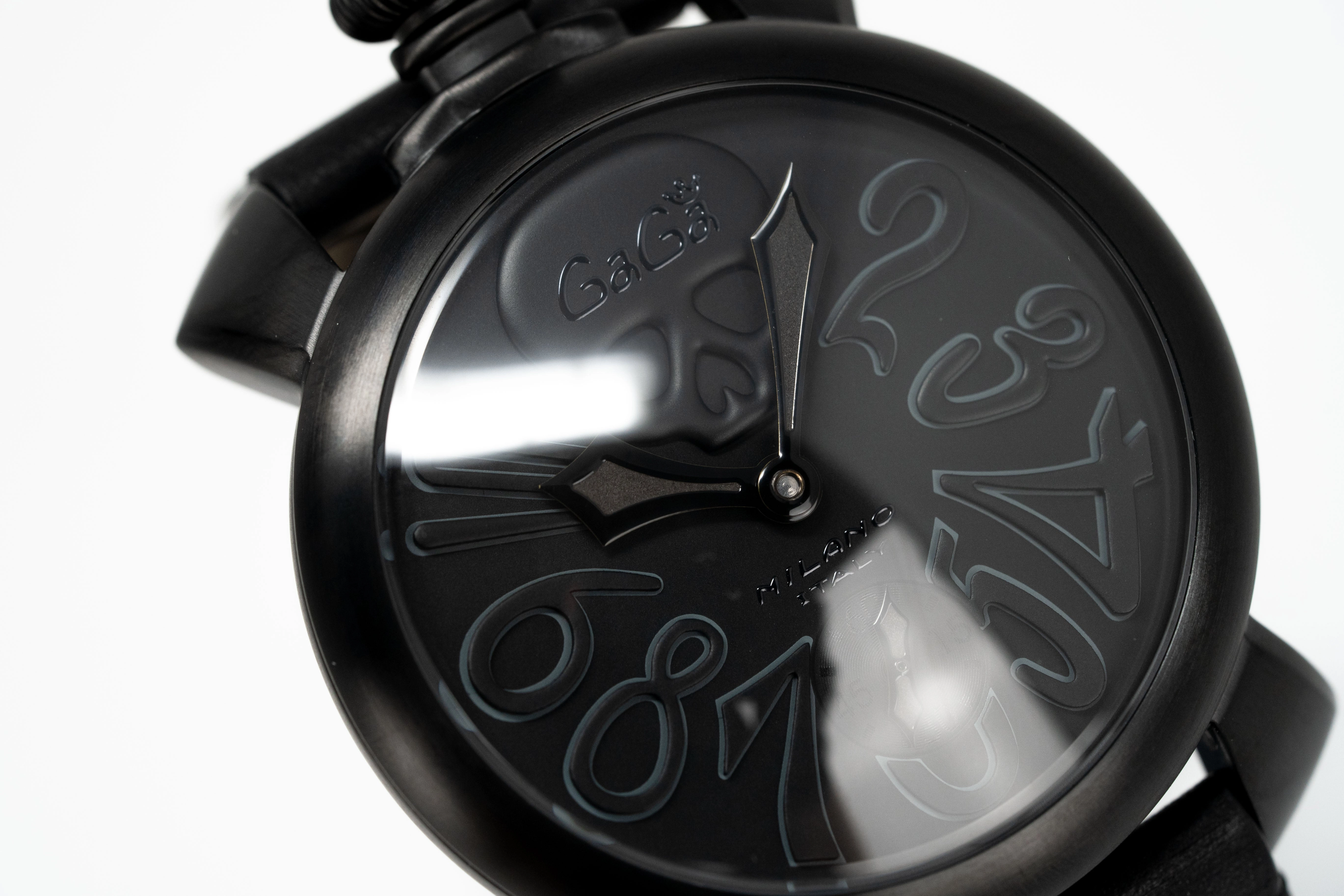 Gagà Milano Manuale 48mm Men's Watch Black Skull 5012ART.01S