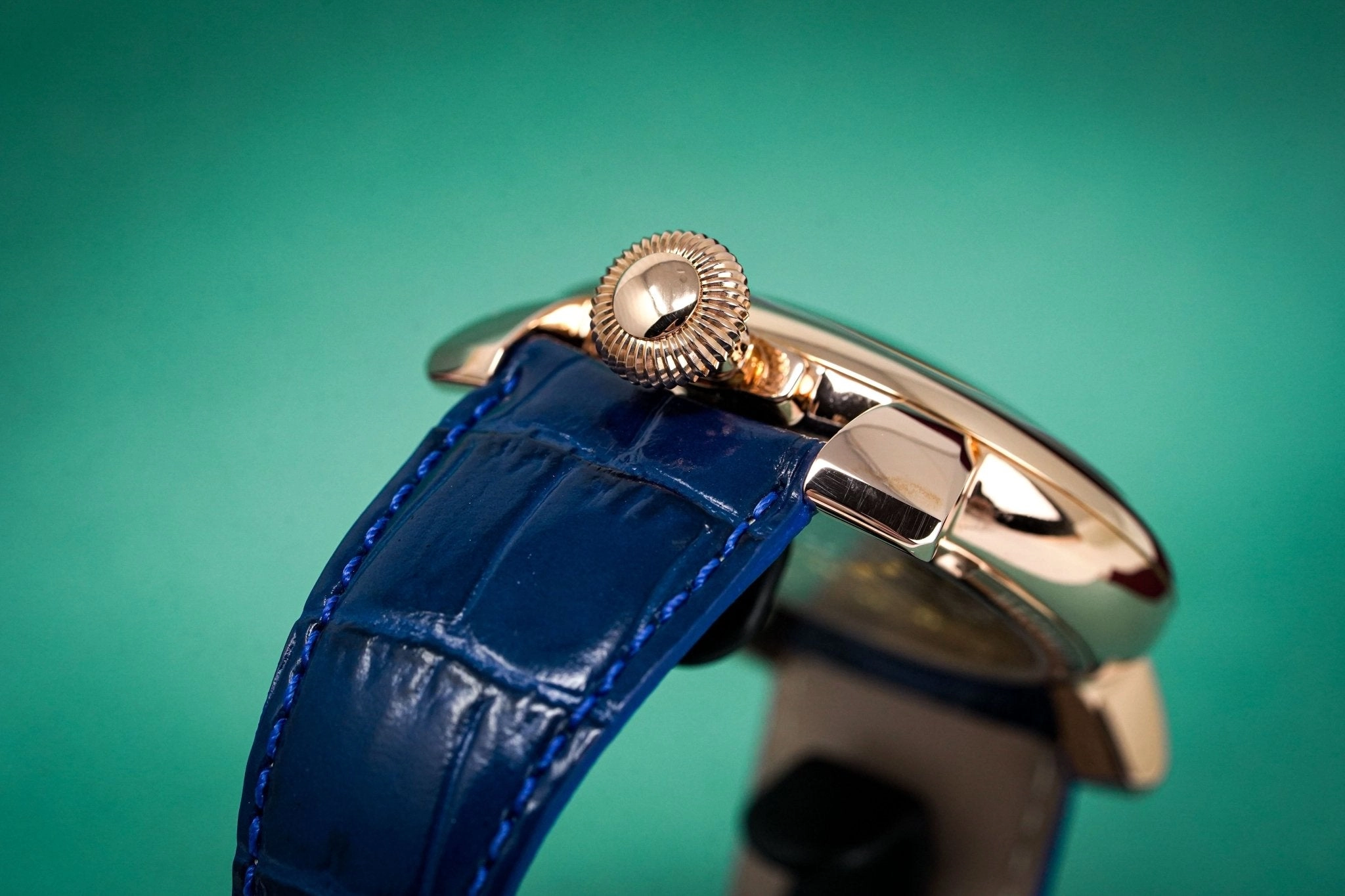 GaGà Milano Watch Hand Winding Manuale 48MM Rose Gold Blue