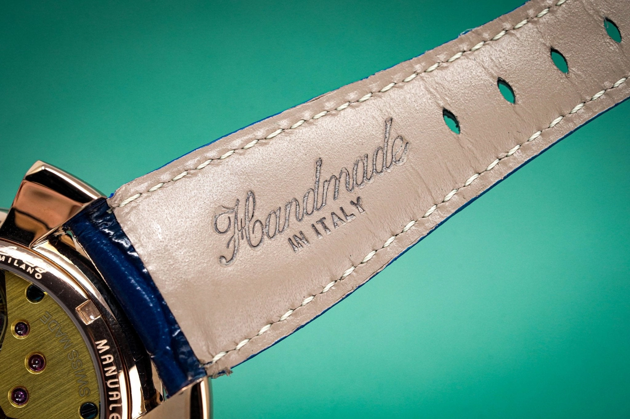 GaGà Milano Watch Hand Winding Manuale 48MM Rose Gold Blue
