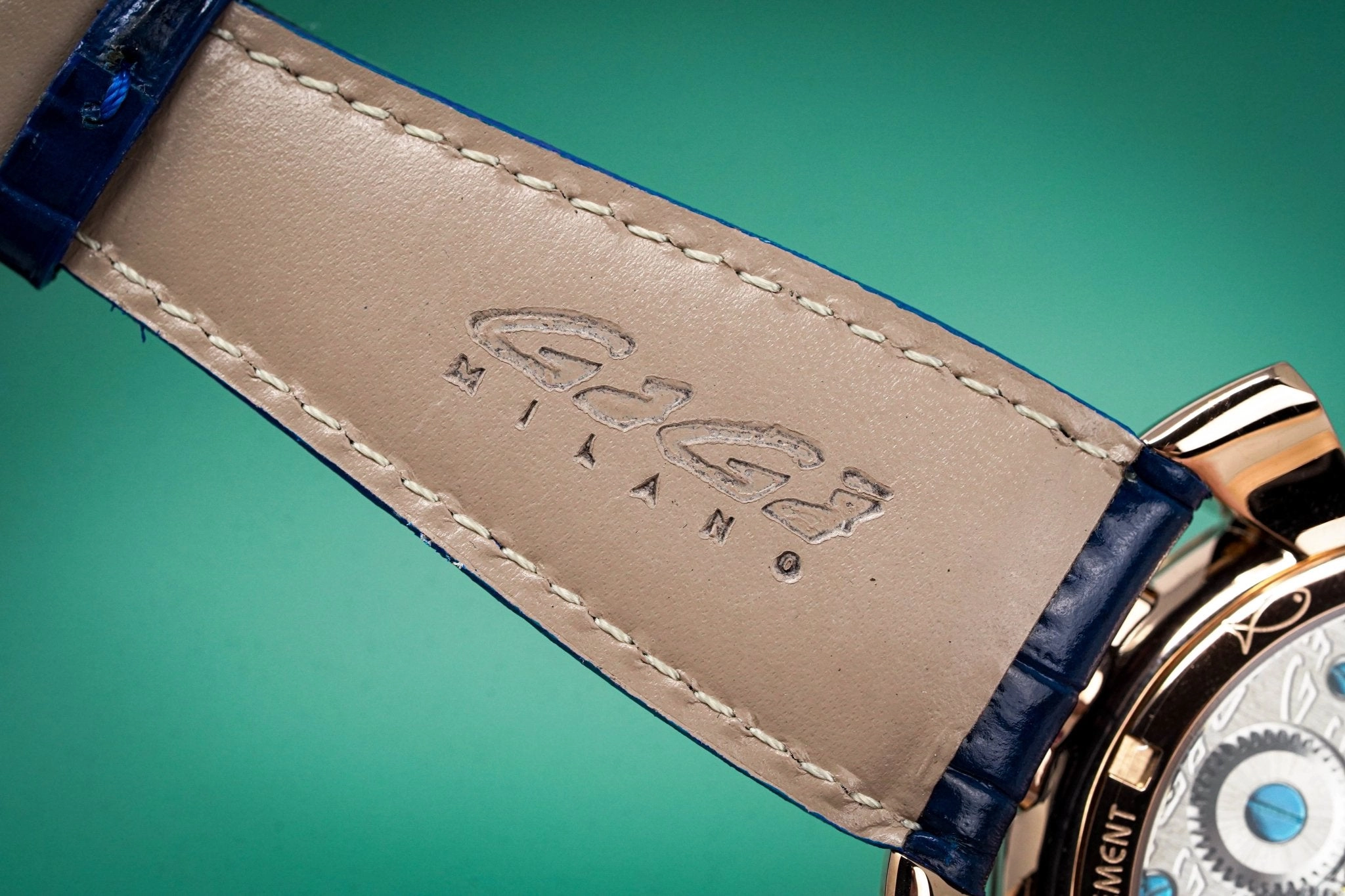 GaGà Milano Watch Hand Winding Manuale 48MM Rose Gold Blue