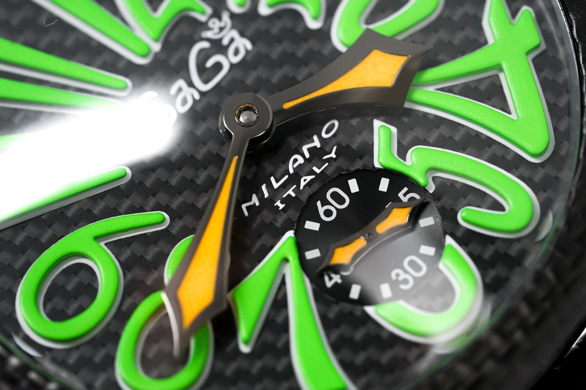 Gagà Milano Watch Manuale 48mm Carbon Fibre Green 5016.03