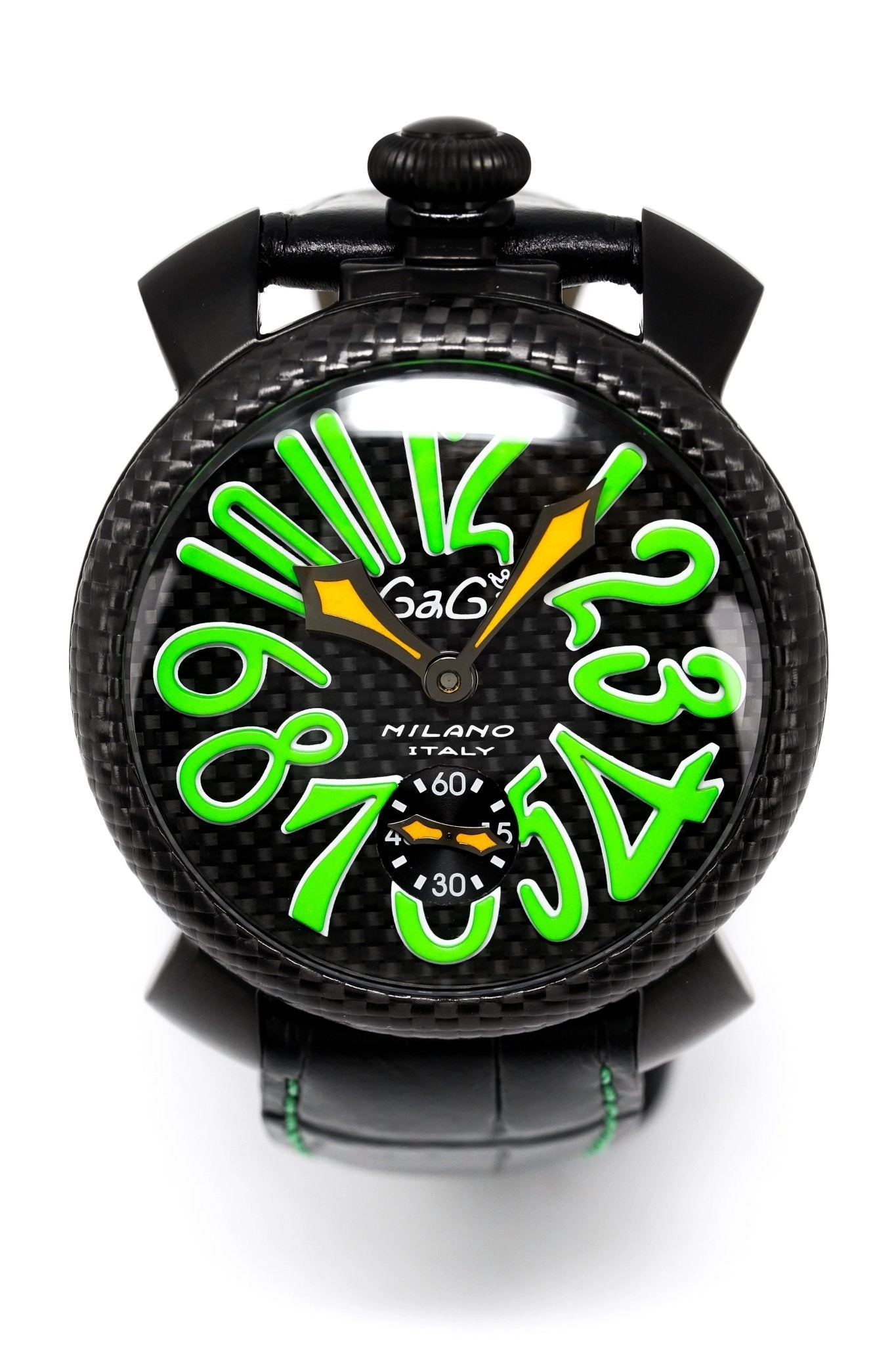 Gagà Milano Watch Manuale 48mm Carbon Fibre Green 5016.03