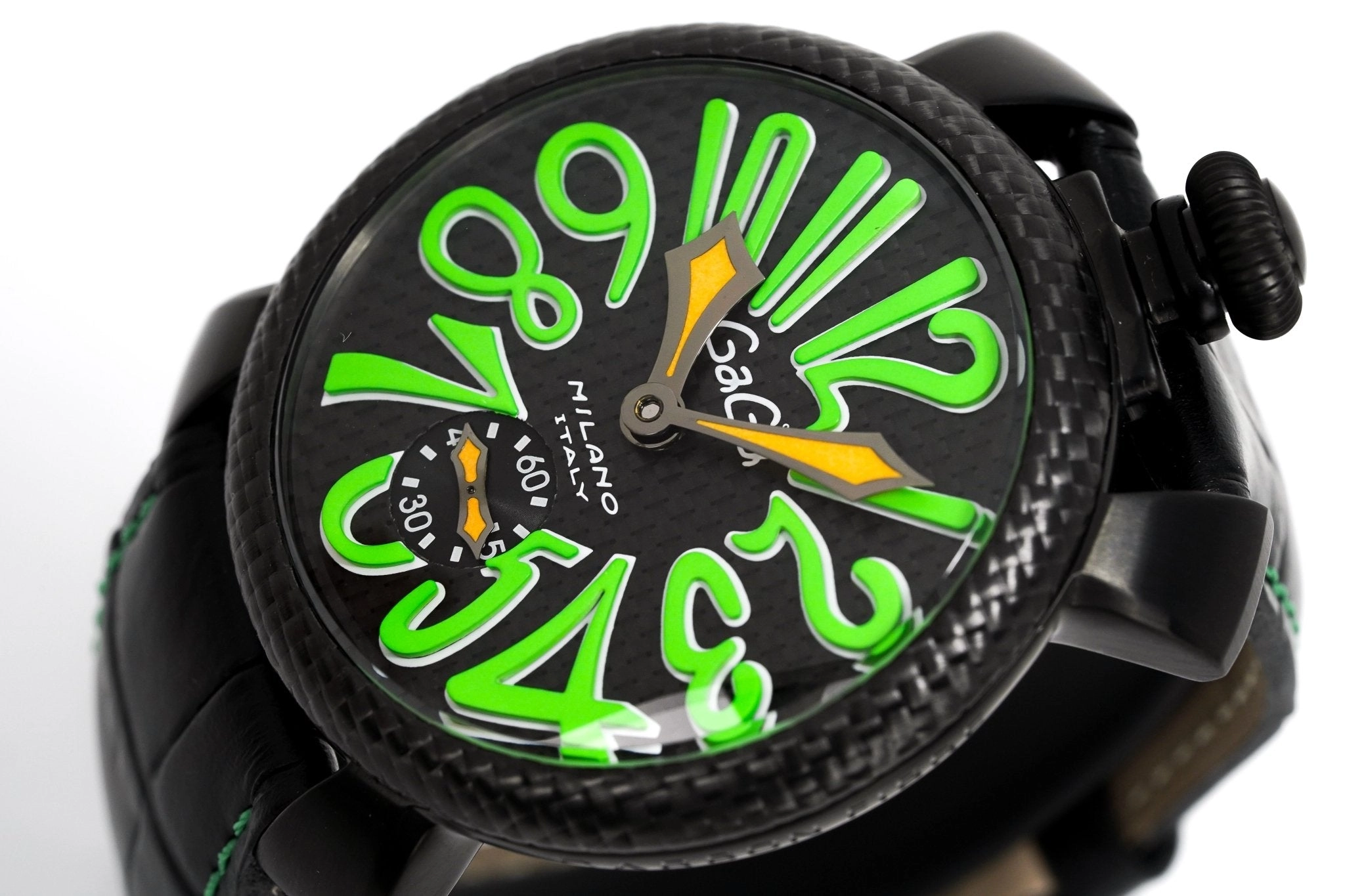 Gagà Milano Watch Manuale 48mm Carbon Fibre Green 5016.03