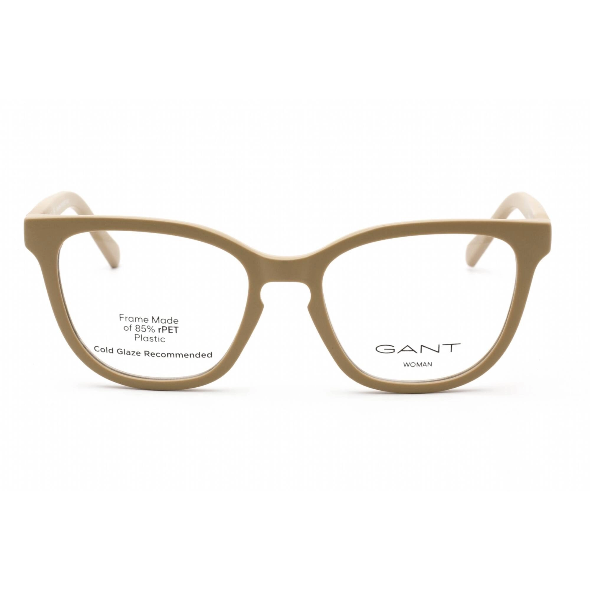 Gant Women's Eyeglasses - Full Rim Matte Beige Plastic Rectangular Frame | GA4138 058