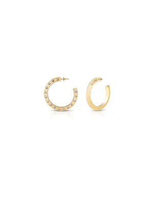 Gold Crystal Hoop Earrings