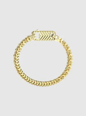 Gold Pitstop Textured Hook Chain Bracelet