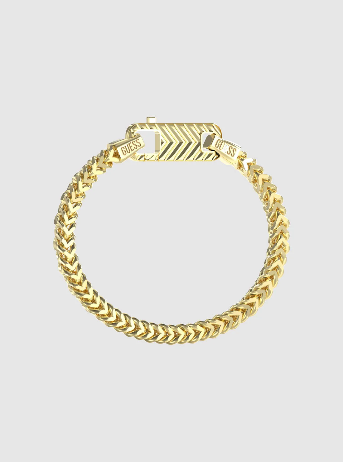 Gold Pitstop Textured Hook Chain Bracelet