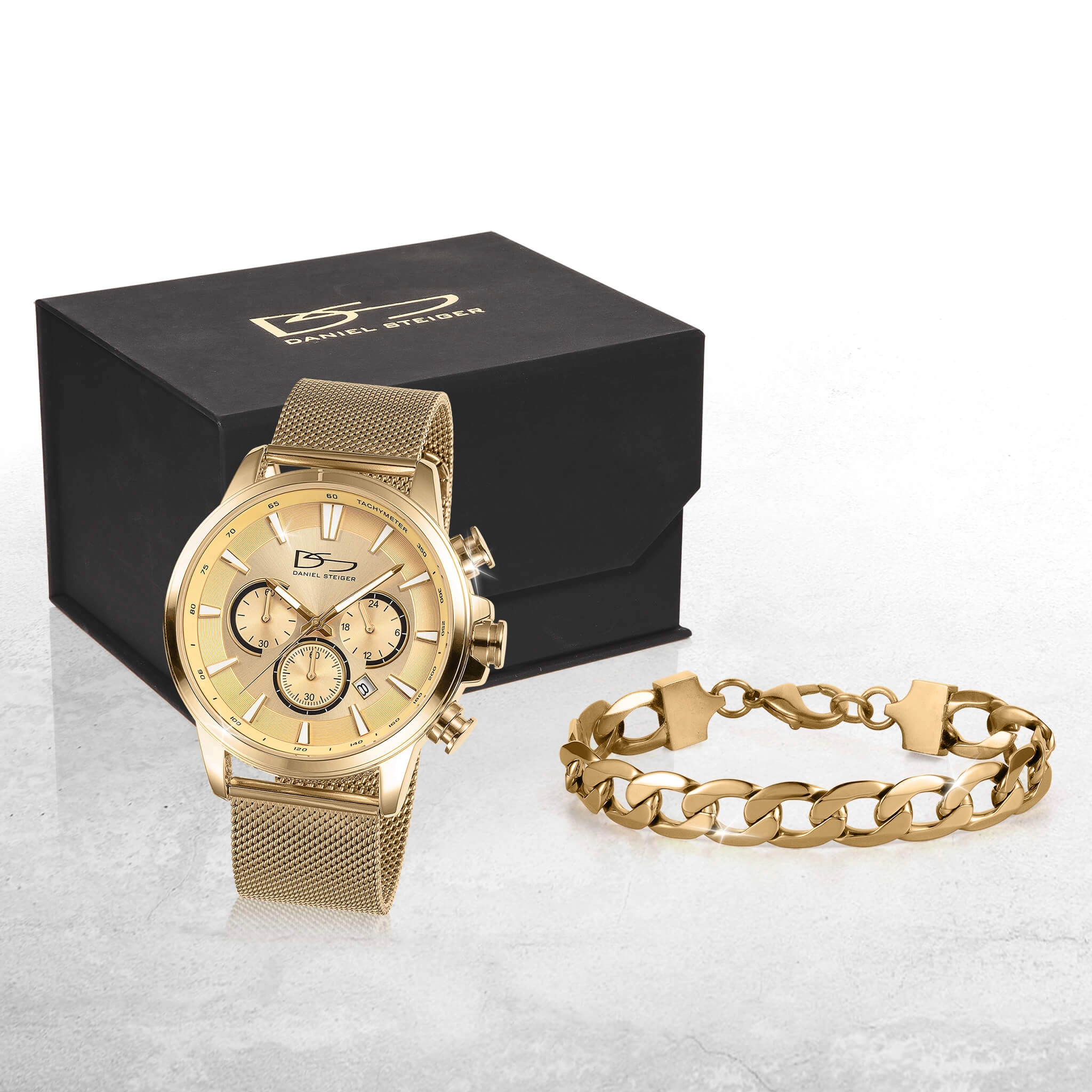 Golden Signature Watch & Bracelet Gift Set