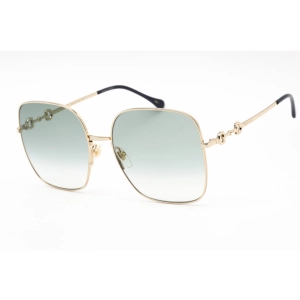 Gucci Women's Sunglasses - Gold Square Metal Full Rim Frame Green Lens | GG0879S 003