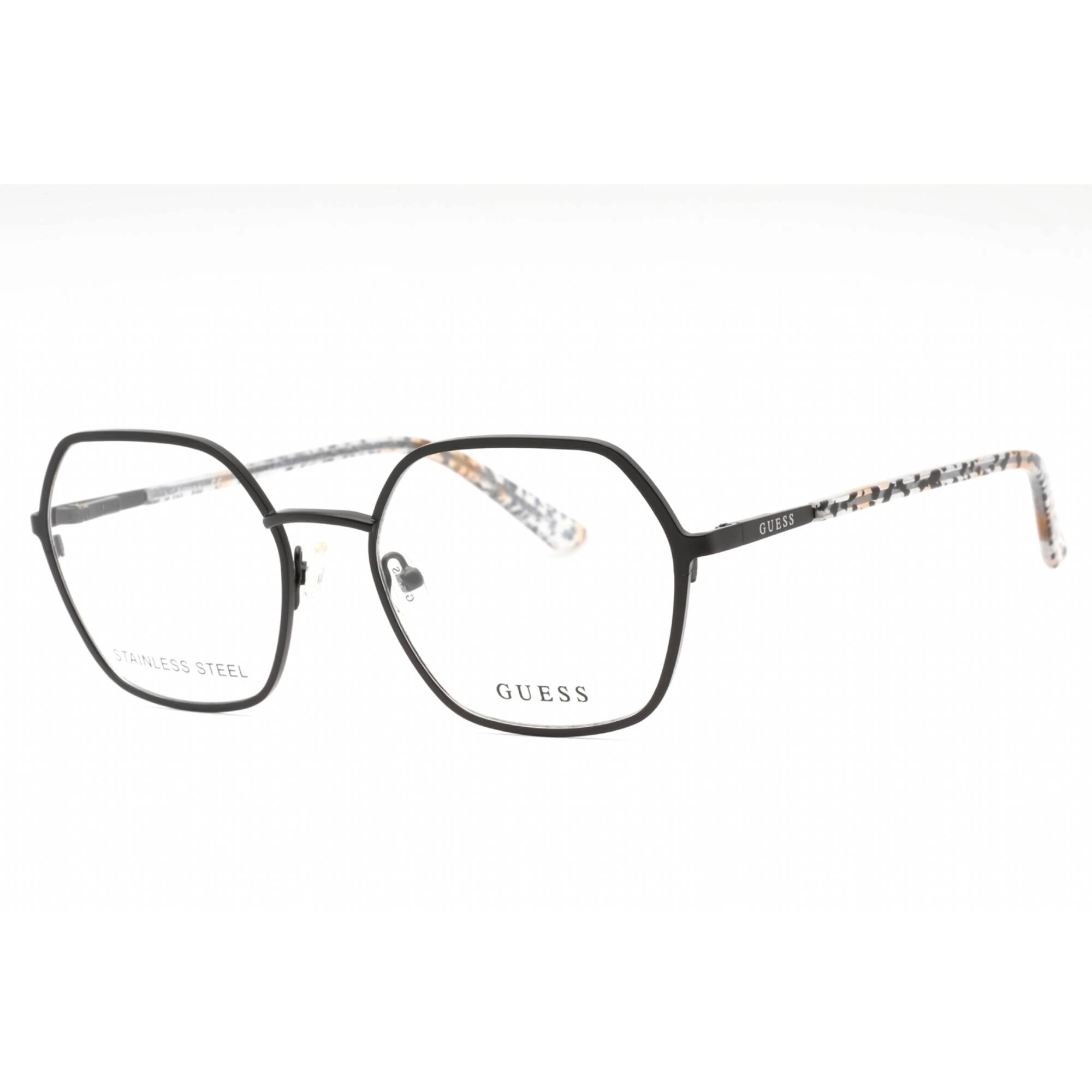 Guess Women's Eyeglasses - Matte Black Metal Geometric Full Rim Frame | GU2912 002