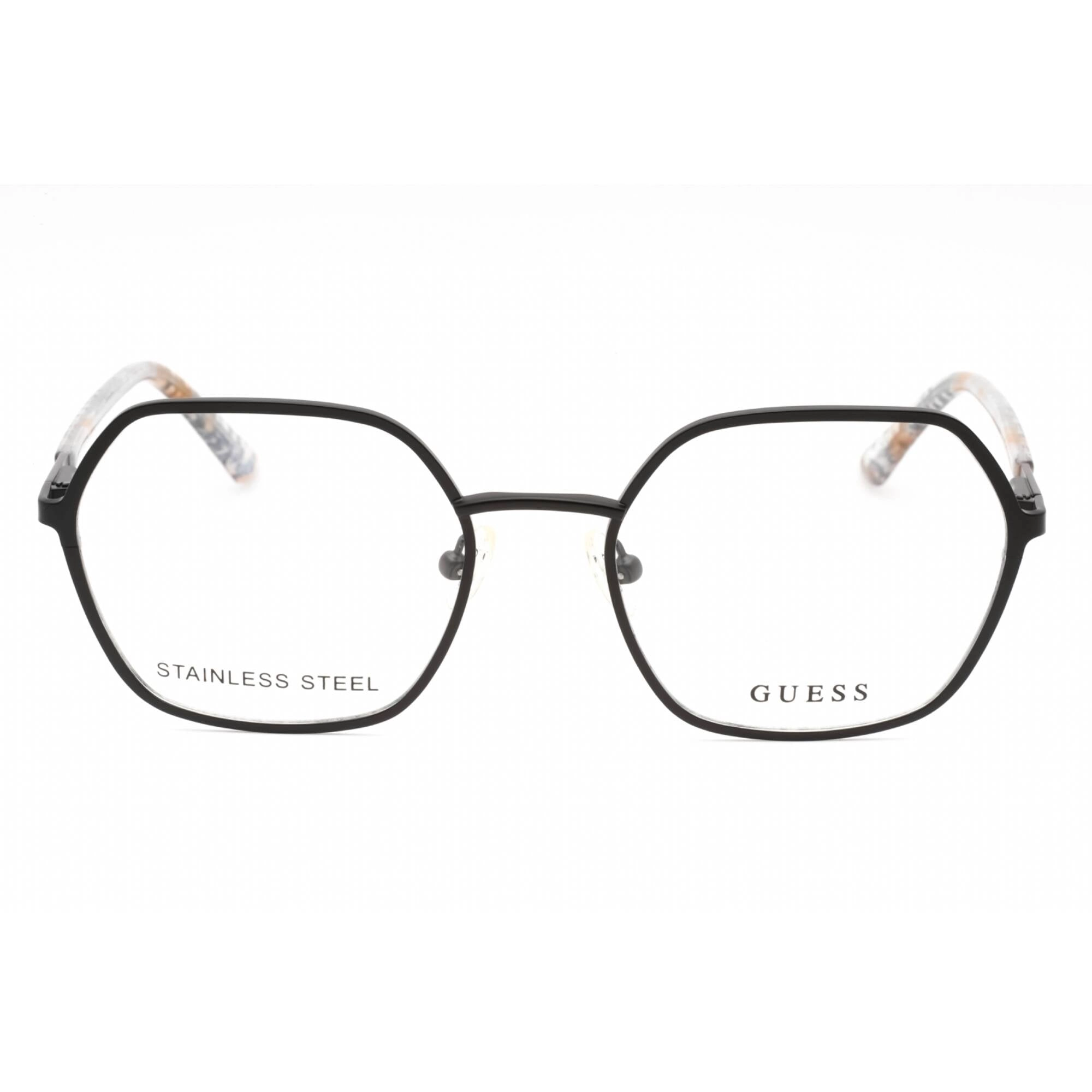 Guess Women's Eyeglasses - Matte Black Metal Geometric Full Rim Frame | GU2912 002
