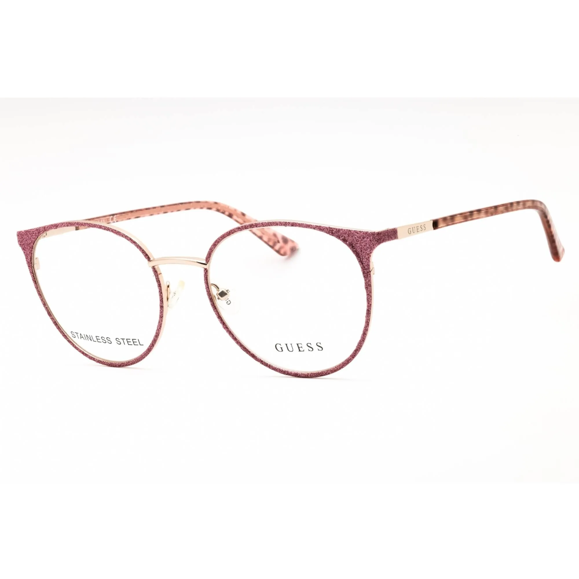Guess Women's Eyeglasses - Pink /Other Metal Cat Eye Shape Full Rim Frame | GU2913 074