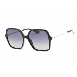 Guess Women's Sunglasses - Shiny Black Gold Plastic Rectangular Frame | GU7845 01D