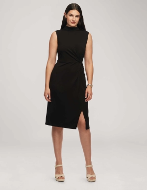 Harmony Knit Twist Wrap Midi Dress- Sale
