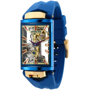 Invicta Men's Mechanical Watch - Vintage Two Tone Case Blue Silicone Strap | 35294
