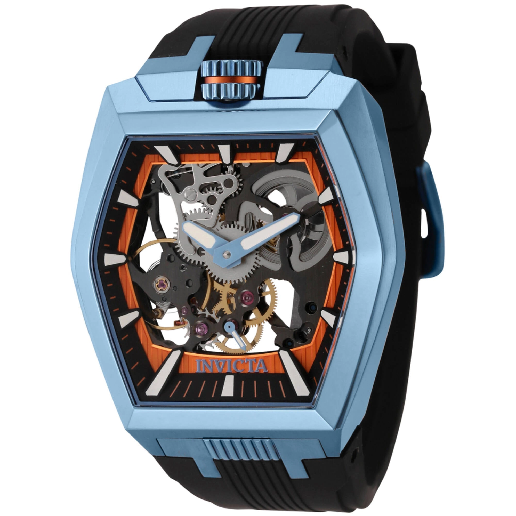 Invicta Men's Watch - Akula Mechanical Ice Blue Case Black Silicone Strap | 44021